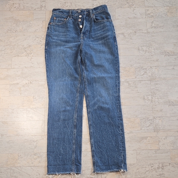 GRLFRND Denim - GRLFRND The Cassidy Straight Leg Blue Jeans Size 25